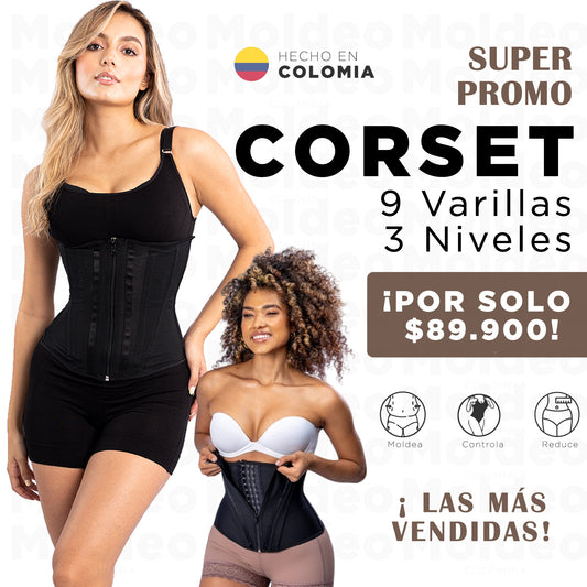 CORSET 9 BARILLAS CINTURA RELOJ DE ARENA